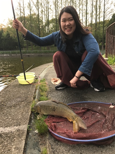 女子鯉釣り!!