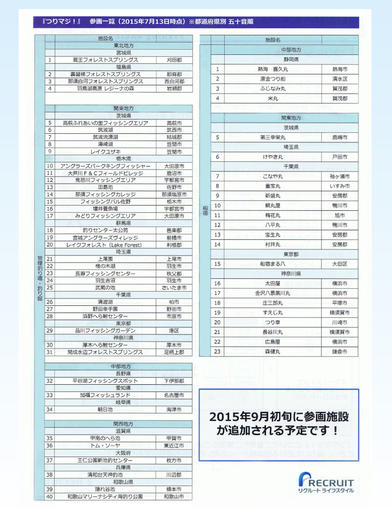 若い釣り人を増やすプロジェクト｢つりマジ！｣のご案内